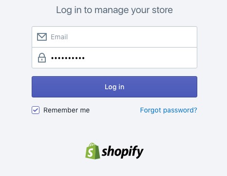 Access your Shopify Dashboard