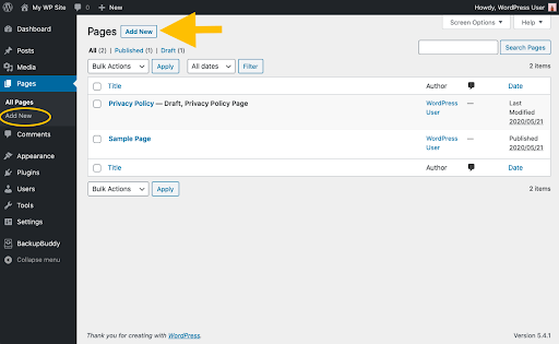 add-new-pages-to-on-wordpress