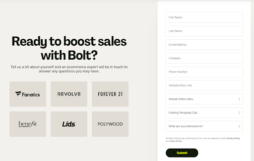 bolt integration with salesforce commerce