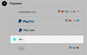 Payment Step of Checkout
