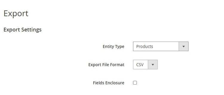 Exporting from Magento