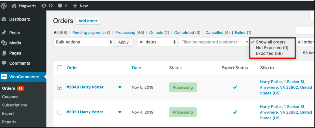 Test and Validate Export Data