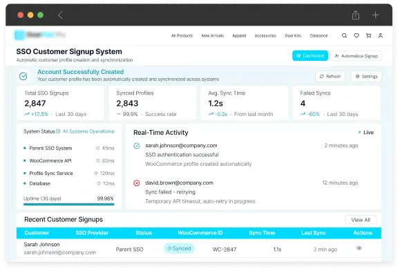 Automatic Customer Signup Through SSO