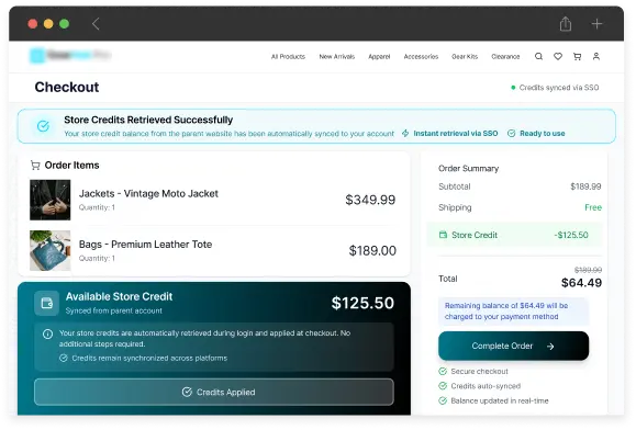 Store Credit Retrieval and Checkout Application