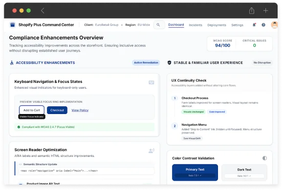 Accessibility Compliance Enhancements