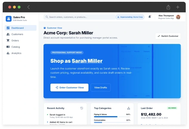 Customer View Ordering (Buyer Impersonation)