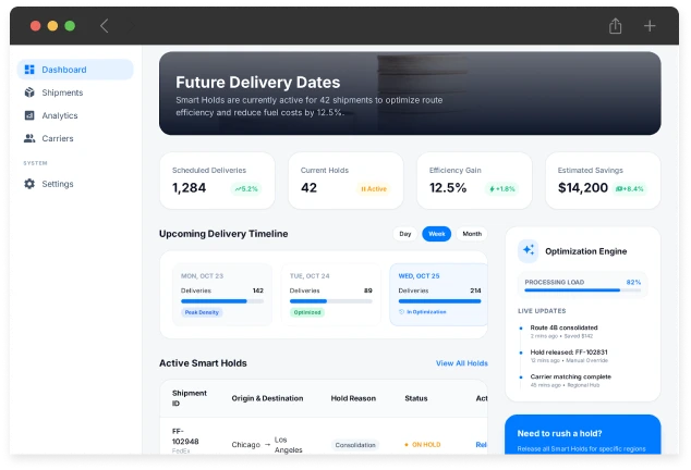 Future Delivery Dates with Smart Holds