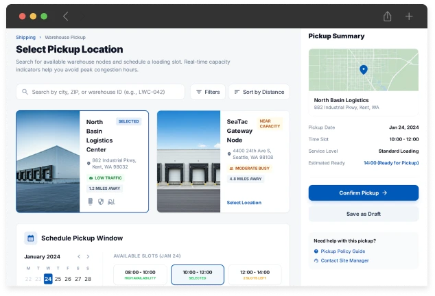 B2B Warehouse Pickup Options