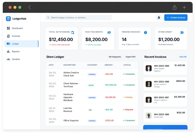 Invoice and Store Ledger Hub