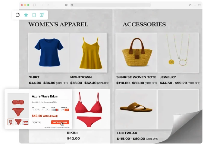 Digital Catalogs Built for buyer-ready wholesale ordering