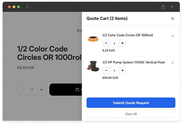 Request for Quote From Storefront