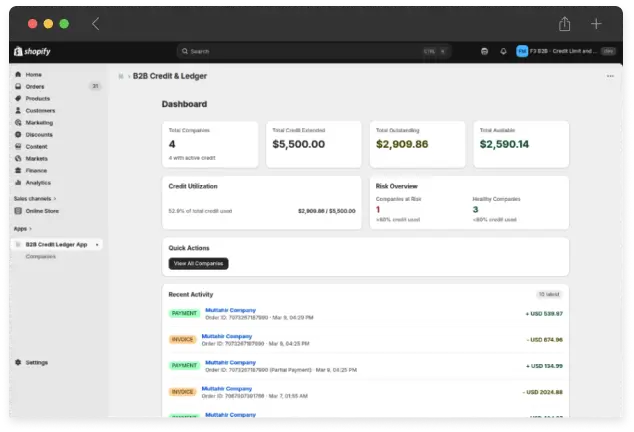 Real-Time Available Credit Tracking